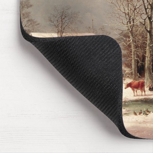 Hof im Winter Mousepad (Ecke)