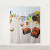 Hof in Kolumbien Wandteppich (Vorderseite)