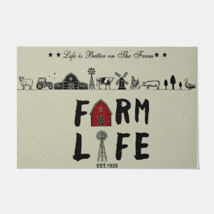 Hof Leben Türmchen, Landwirtschaft Funny Outdoor M Fußmatte
