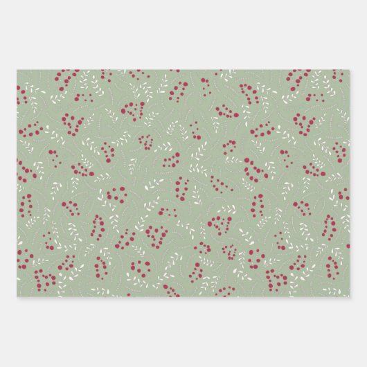 Hof Lorbeer grün rustikale Laubbaumstruktur niedli Geschenkpapier Set (Vorderseite 2)