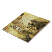 Hof-Szene Fliese (Seite)