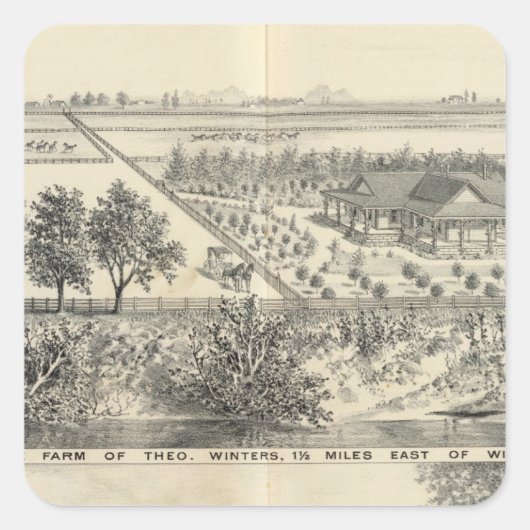 Hof T Winters Quadratischer Aufkleber (Vorderseite)