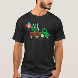 Hof Traktor 4. Geburtstag 4 Jahr Geburtstag Teil T-Shirt