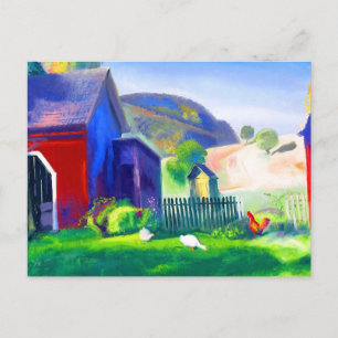 Hof und Hühner von George Wesley Bellows Postkarte