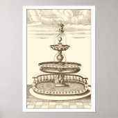 Hofbrunnen mit Zierstuben Poster (Vorne)