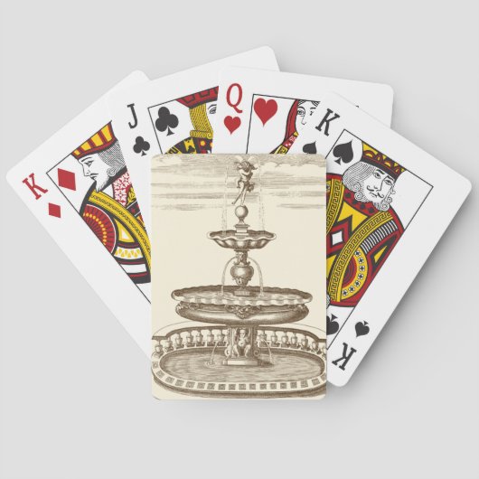 Hofbrunnen mit Zierstuben Spielkarten (Rückseite)
