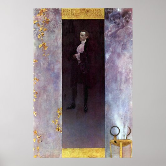 Hofburg actor Josef Lewinsky as Carlos by Klimt Poster (Vorne)