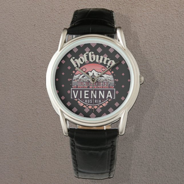 Hofburg in Circles Classic Black Leather Armbanduhr (Von Creator hochgeladen)
