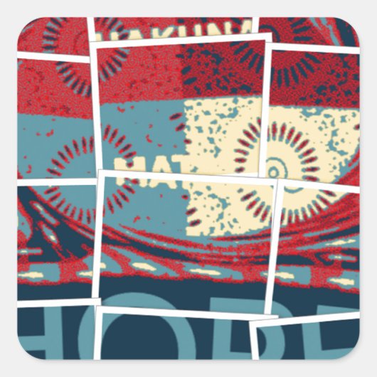 Hoffe, das Wunder schöne schöne schöne inspirieren Quadratischer Aufkleber (Vorderseite)