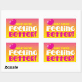 Hoffe, dass du besser Gefühl bist! Rechteckiger Aufkleber (Blatt)