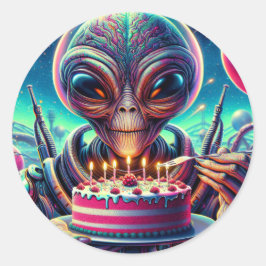 Hoffe, dein Geburtstag ist aus dieser Welt | ALIEN Runder Aufkleber