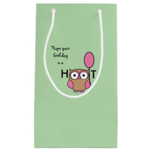Hoffe, dein Geburtstag ist ein Uhu Cartoon-Eule Kleine Geschenktüte