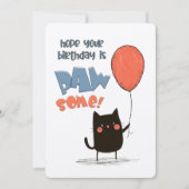 Hoffe, dein Geburtstag ist Pawsome! | Eine purpurf Einladung (Vorderseite)