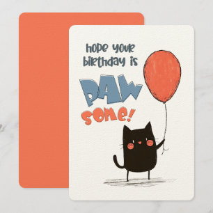 Hoffe, dein Geburtstag ist Pawsome! Eine purpurf Einladung