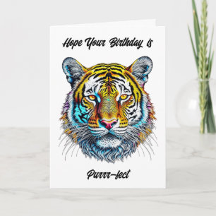 Hoffe, dein Geburtstag ist purer Fekt! Tiger Theme Karte