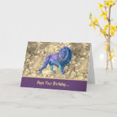 Hoffe, dein Geburtstag ist so frei, wie Lila Löwe Karte (Gelbe Blume)