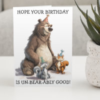Hoffe dein Geburtstag süßer Bär und Eichhörnchen