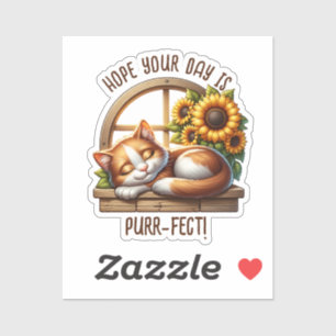 Hoffe, dein Tag ist fett Niedlicher Cat Pub Aufkleber