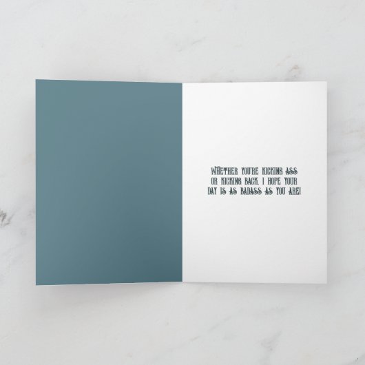 Hoffe, dein Vater's Day Kicks Ass Funny Donkey Karte (Innenseite)