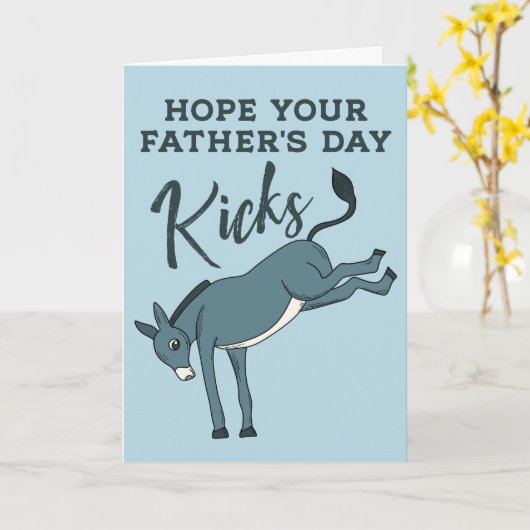 Hoffe, dein Vater's Day Kicks Ass Funny Donkey Karte (Gelbe Blume)