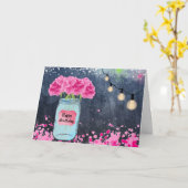 Hoffe deine Glitzern zum Geburtstag! (Karte) Karte (Gelbe Blume)