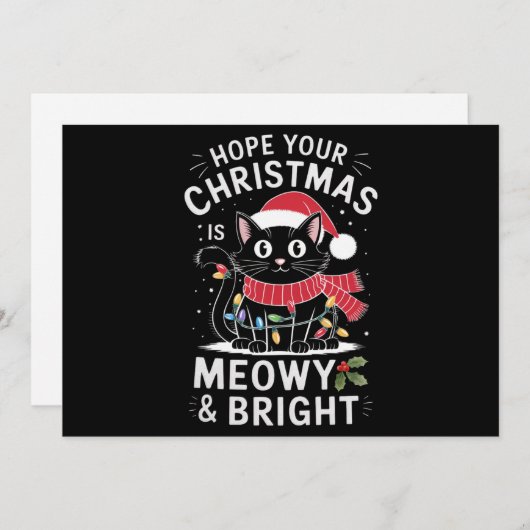 Hoffe, deine Weihnachten ist Meowy und helle Katze (Vorne/Hinten)