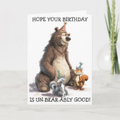Hoffe deinen Geburtstag Niedlichen Bären und Eichh Karte (Vorderseite)