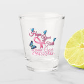 Hoffe deinen Glauben (Brustkrebs-Bewusstsein) Schnapsglas (Vorderseite)