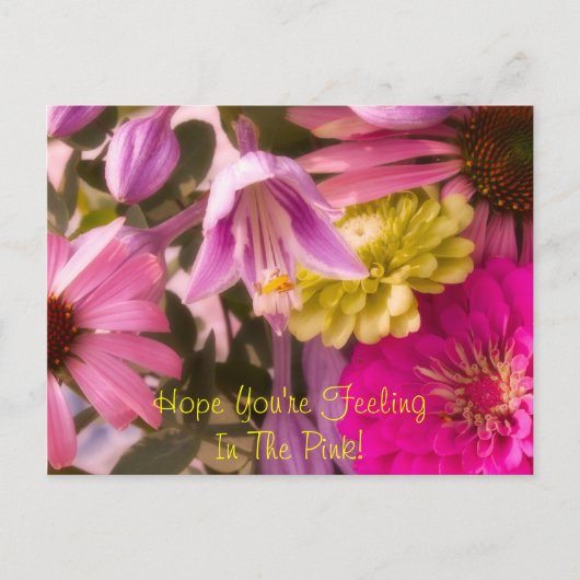 Hoffe, du fühlst dich im Rosa! Postkarte (Vorderseite)