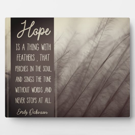 HOFFE etwas mit Federn Fotoplatte (Vorderseite)