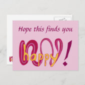 Hoffen Sie, dass dies Sie glücklich finden Ihre Te Postkarte (Vorne/Hinten)