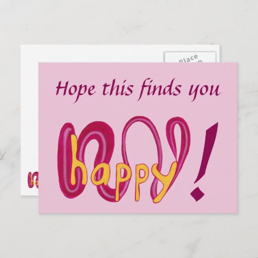 Hoffen Sie, dass dies Sie glücklich finden Ihre Te Postkarte (Vorne/Hinten)