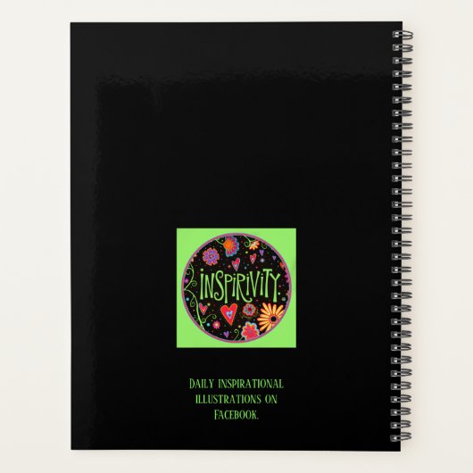 Hoffentlich Hübsch floral Trendy Inspirierend Schw Planer (Rückseite)