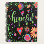 Hoffentlich Hübsch floral Trendy Inspirierend Schw Planer (Vorderseite)