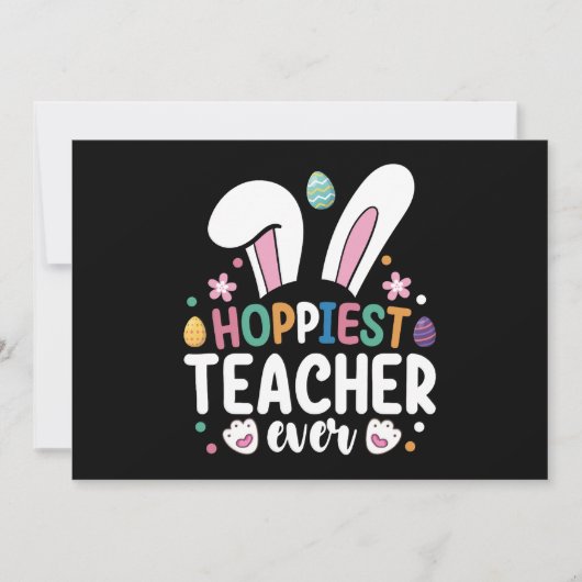 Hoffentlich Lehrer je Schule Ostern Bunny Egg Einladung (Vorderseite)