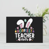 Hoffentlich Lehrer je Schule Ostern Bunny Egg Einladung (Stehend Vorderseite)