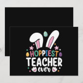 Hoffentlich Lehrer je Schule Ostern Bunny Egg Einladung (Vorne/Hinten)
