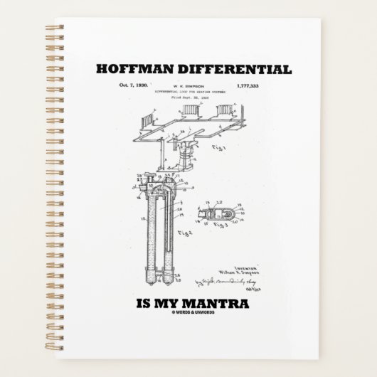 Hoffman Differenzial ist mein Mantra US Patent Planer (Vorderseite)