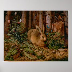 Hoffmann Hare Forest Nature Malerei Poster