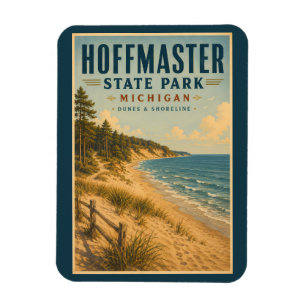 Hoffmaster State Park Michigan Illustration Reise Magnet