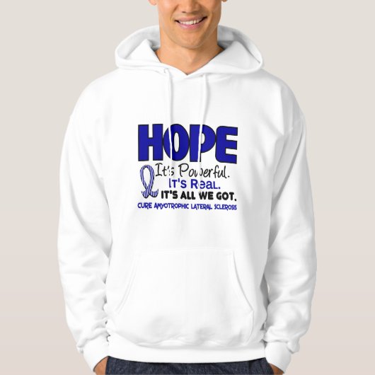 HOFFNUNG 1 ALS Lou Gehrig's Disease Hoodie (Vorderseite)