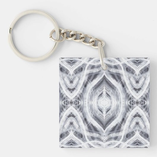 Hoffnung Abstrakt Schwarz-Weiß-Aquarell-Kunst Schlüsselanhänger (Vorderseite)