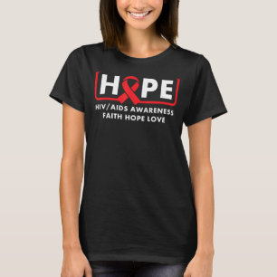 Hoffnung Aids Hiv Red Ribbon Welt-AIDS-Tag Bewusst T-Shirt
