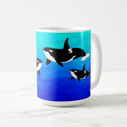 Hoffnung, Alaska Orcas - 15 oz. Combo-Tasse Kaffeetasse (VorderseiteRechts)