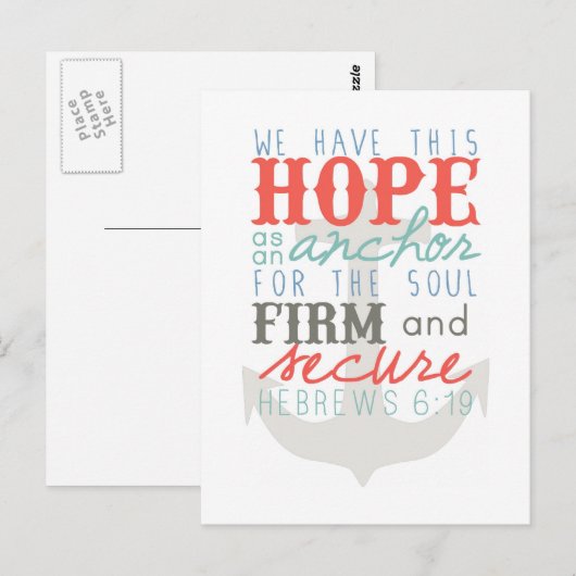 Hoffnung als Ankerpostkarte Postkarte (Vorne/Hinten)