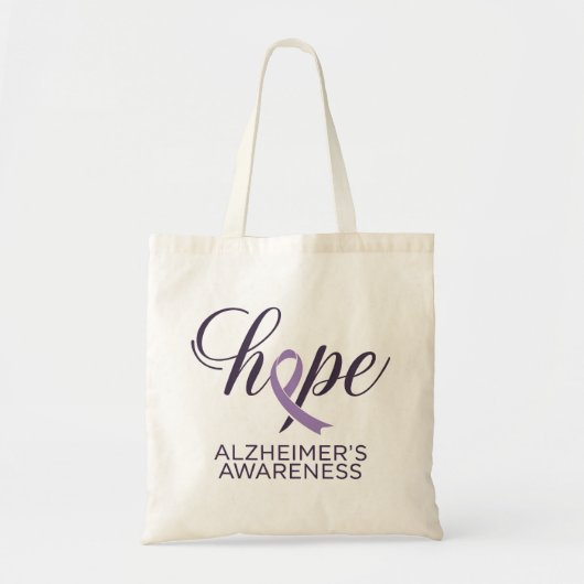 "Hoffnung" Alzheimer's Awareness Lila Ribbon Scrip Tragetasche (Vorne)