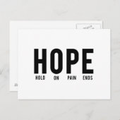 Hoffnung...an Schmerzenden halten Postkarte (Vorne/Hinten)