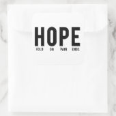 Hoffnung...an Schmerzenden halten Quadratischer Aufkleber (Tasche)