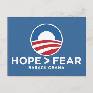 Hoffnung > Angst obama 08 Hoffnung gewonnen Postkarte