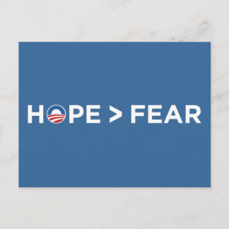 Hoffnung > Angst obama 2008 Hoffnung gewonnen Postkarte